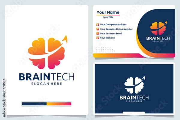 Fototapeta brain , technology , logo design and business card