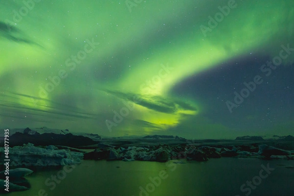 Obraz aurora over the river