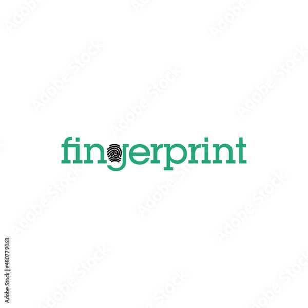 Fototapeta fingerprint logo design with logotype concept design graphic