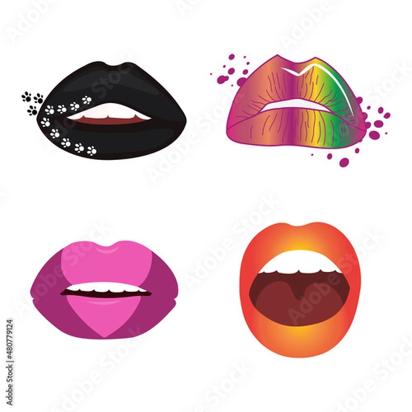 Obraz Set of beautiful woman lips