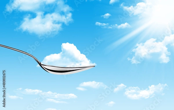 Fototapeta Spoon in the sky catches a cloud