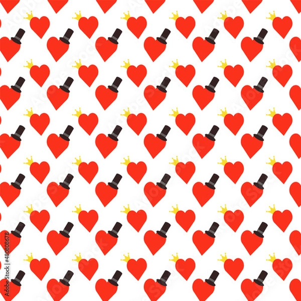 Fototapeta Background of red hearts for valentine's day on a white background.
