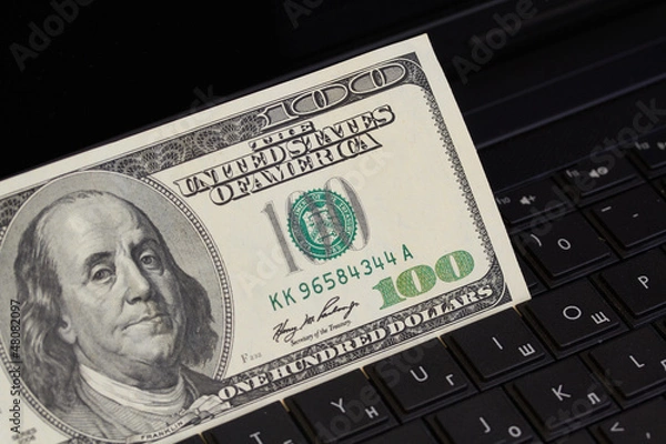 Fototapeta Money on a keyboard