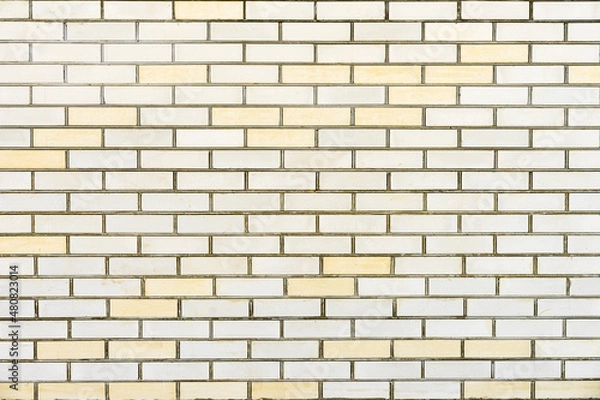 Fototapeta Light brick wall for a background. Horizontal texture