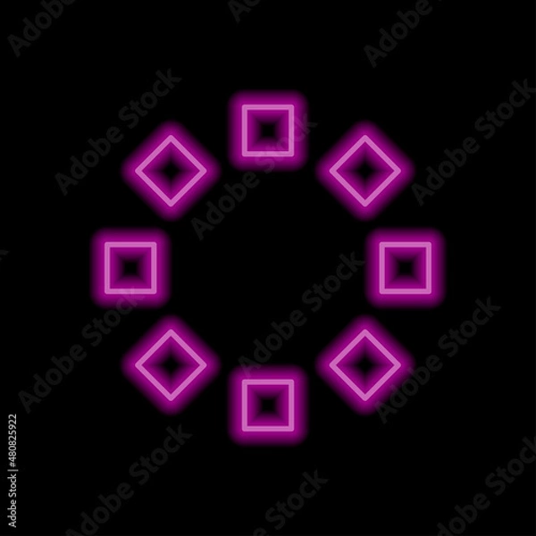 Fototapeta Loading simple icon, vector. Flat desing. Purple neon on black background.ai