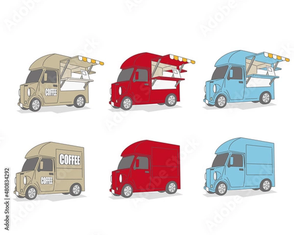 Fototapeta キッチンカーの素材セット