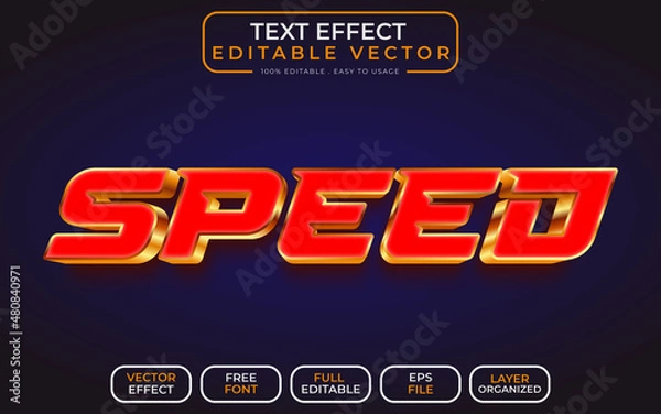 Obraz Speed 3D Text Effect EPS Vector File
