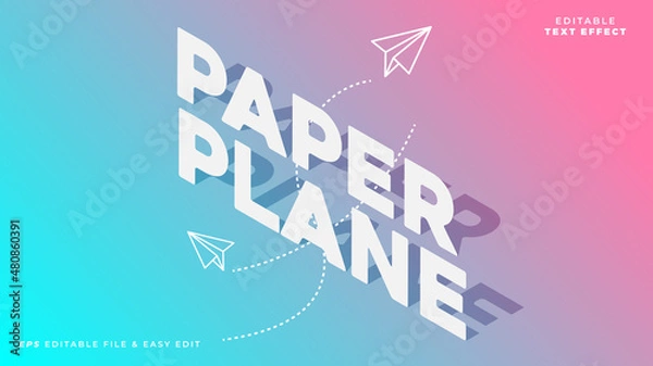 Obraz Paper Plane 3D Editable Text Effect
