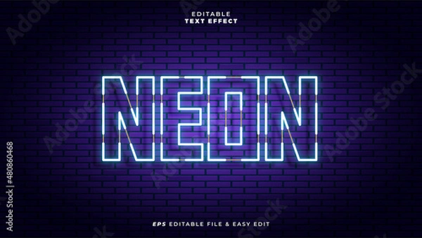 Obraz Realistic Neon Editable Text Effect