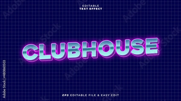 Obraz Clubhouse Retro Tech Editable Text Effect