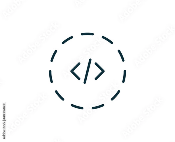 Fototapeta Code premium line icon. Simple high quality pictogram. Modern outline style icons. Stroke vector illustration on a white background. 