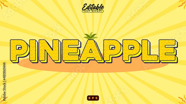 Obraz Cute Pineapple Editable Text Effect