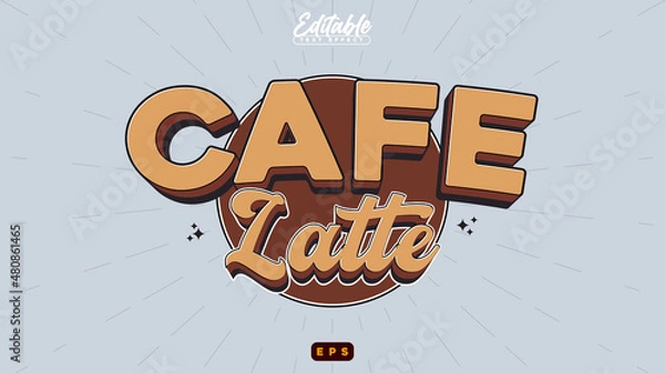 Obraz Cafe Latte Editable Text Effect