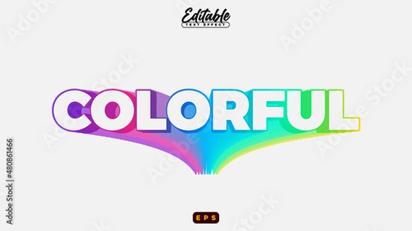 Obraz Colorful editable text effect eps easy edit