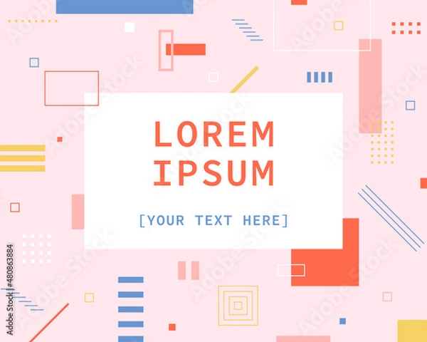 Fototapeta A background composed of various patterns based on a rectangle. Simple pattern design template.