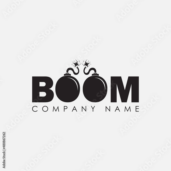 Obraz Letter boom logo design vector pictogram