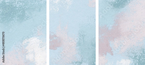 Fototapeta Abstract images. Three pastel backgrounds. Versatile artistic backdrop for creative design projects: posters, cards, banners, invitations, magazines, books, prints and wallpapers. Soft colours.