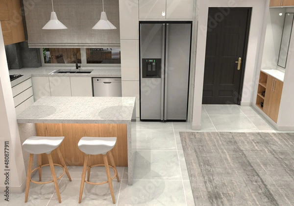 Obraz 3D Kitchen Design - Interior Design