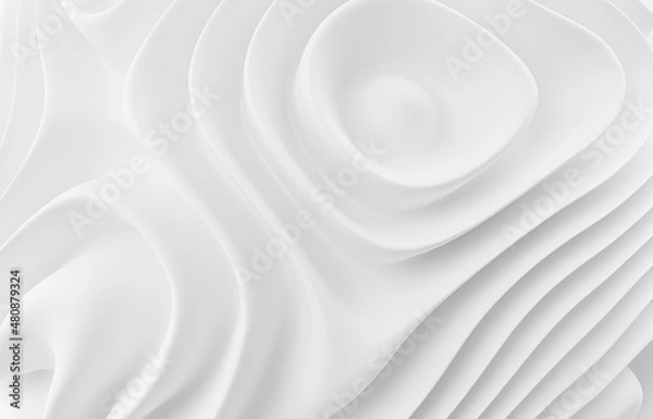 Fototapeta Animation Abstract Beauty skincare cream texture cosmetic product background. Milk circle ripple, splash water waves top view on white background. product yogurt swirl round texture surface template.