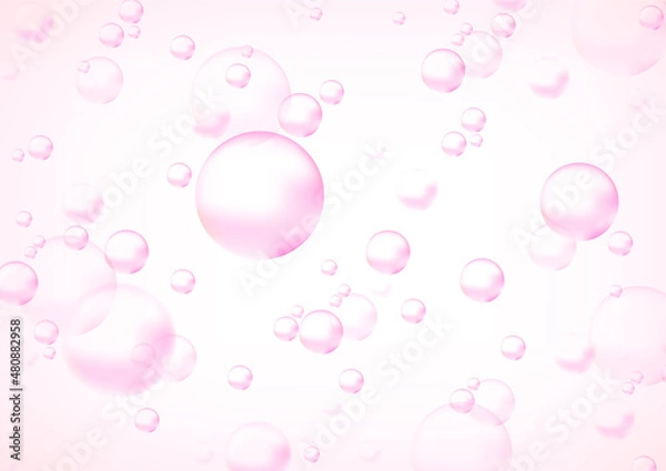 Obraz ピンク色の泡　バブル