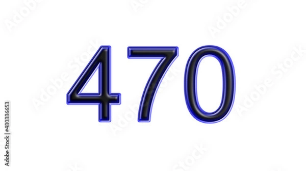 Obraz blue 470 number 3d effect white background