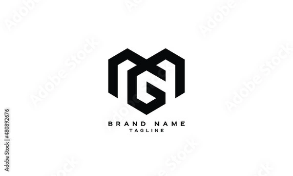 Obraz MG, GM, AG, GA, Abstract initial monogram letter alphabet logo design
