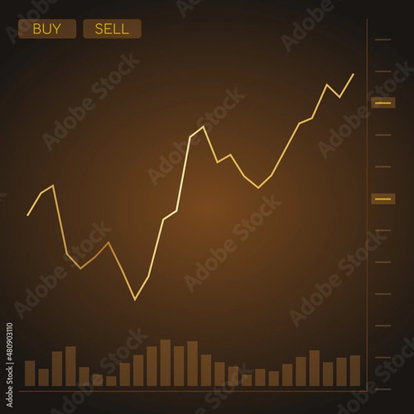 Fototapeta Square Chart Graph Line Gold Luxury