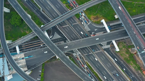 Fototapeta 高速道路のジャンクション　空撮