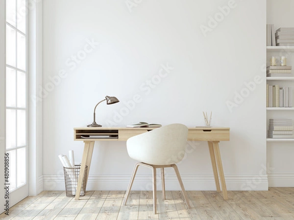 Obraz Home office interior. 3d render.