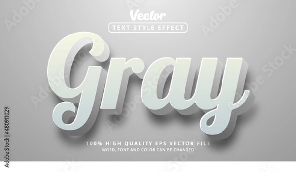 Obraz Editable text effect, Gray text on light gray nature color style