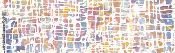 Fototapeta Textural abstract background from colorful patches of oil paint. Mosaic pattern. High detail.

