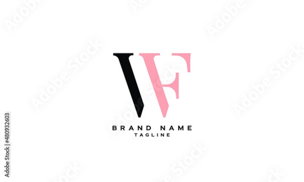 Obraz WF, FW, Abstract initial monogram letter alphabet logo design