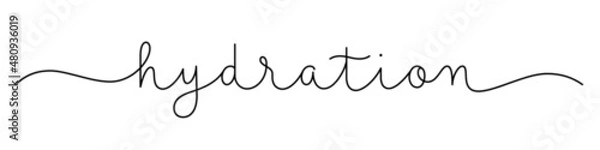 Fototapeta HYDRATION black vector monoline calligraphy banner with swashes