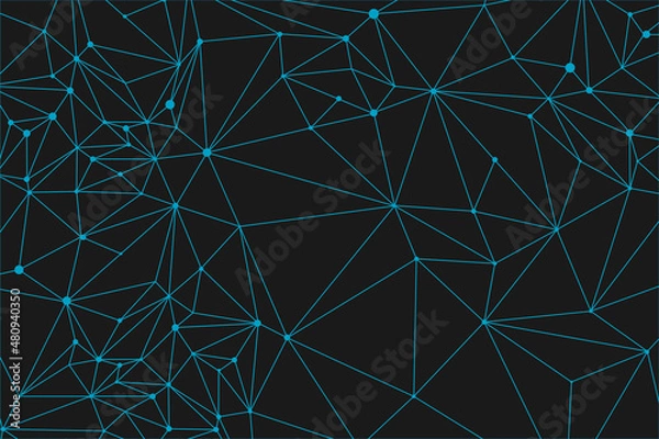 Fototapeta Future space texture. Modern geomeric dna structure grid. Dark blue technology background