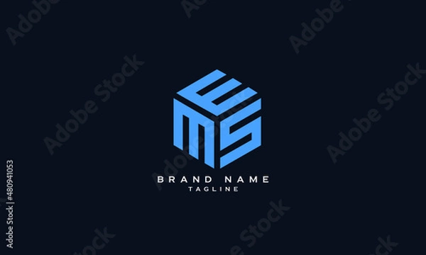 Obraz EMS, SME, MES, SEM, Abstract initial monogram letter alphabet logo design