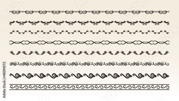 Fototapeta Decorative border elements for design vector illustration