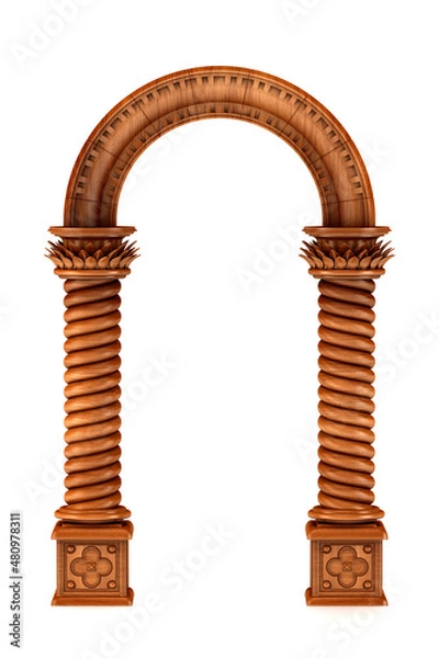 Fototapeta Wood arch with columns