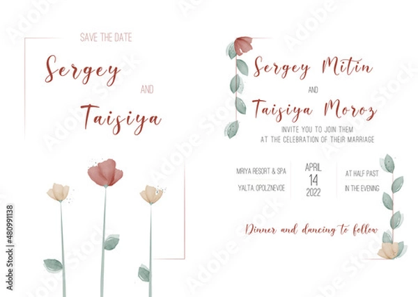 Obraz Wedding card invitation