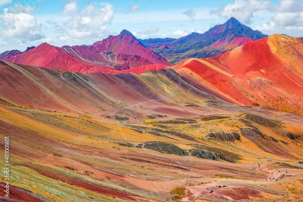 Obraz Vinicunca or Winikunka. Also called Montna a de Siete Colores. Mountain in the Andes of Peru