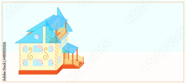 Obraz background home vector  drawing cottage