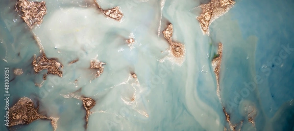 Fototapeta Natural luxury. Ripples of agate. Treasury of art. Swirls of marble. Abstract fantasia with golden powder. Extra special and luxurious- ORIENTAL ART.  
