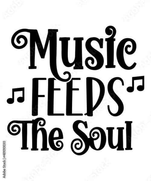 Fototapeta Music SVG Bundle, Music SVG, Music Clipart, Music Cut Files For Silhouette, Files for Cricut, Music Vector, Design Music Notes Svg, Dxf, Png