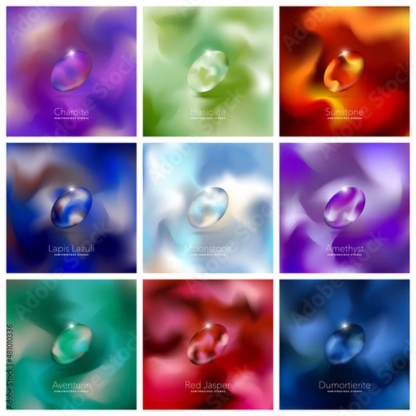Fototapeta Set semiprecious stone Charoite
