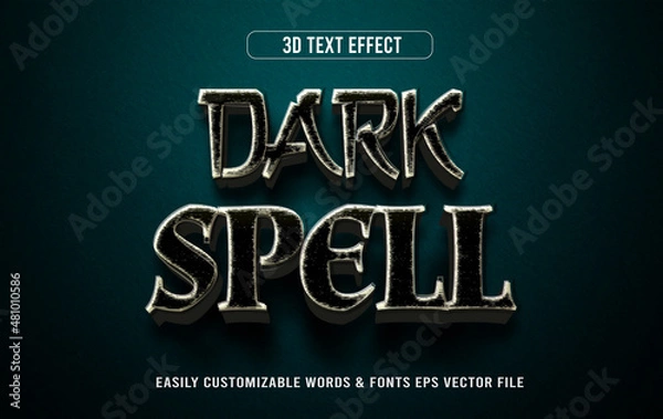 Fototapeta Dark spell 3d editable text style effect