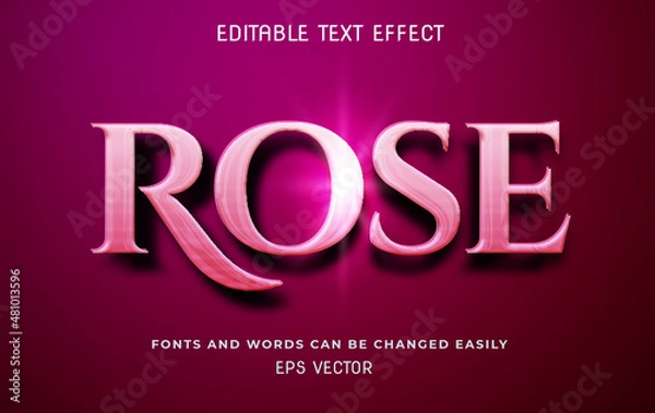 Fototapeta Rose 3d editable text style effect