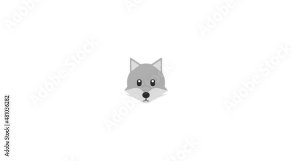 Obraz Wolf Face Vector Flat Icon. Wolf face vector isolated icon. Emoji illustration. Wolf vector emoticon