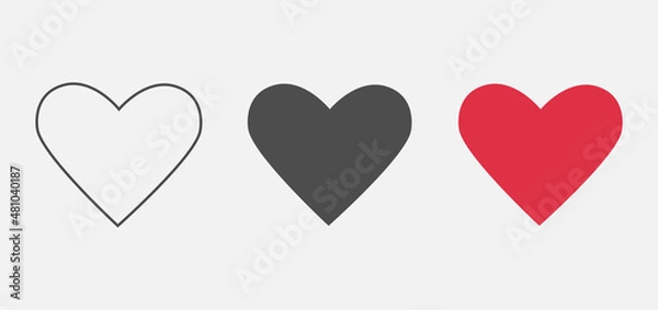 Obraz collection of vector hearts on white background vector illustration
