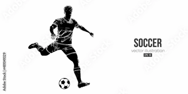 Fototapeta football soccer player man in action isolated white background. Vector illustration