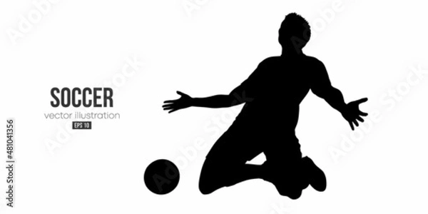 Fototapeta football soccer player man in action isolated white background. Vector illustration