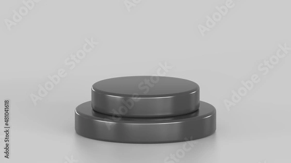 Obraz background pedestal black on the floor studio 3d render
